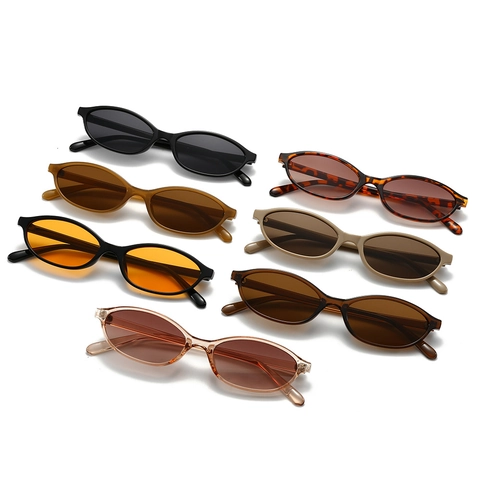 Occhiali Da Sole Ovali Retrò Protezione UV Montatura Piccola Vintage Per Uomini Donne Moda All'aperto Accessorio