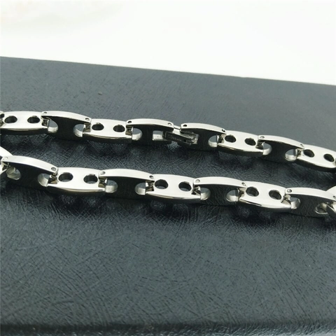 Bracciale In Acciaio Al Titanio Catena A Maglia Cava Naso Di Maiale Acciaio Inossidabile 316L Gioielli Minimalisti Unisex