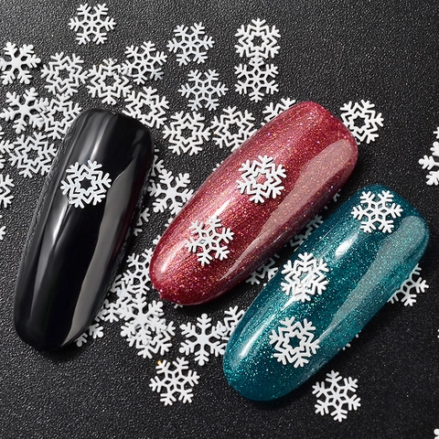 Witte Sneeuwvlok Nagelkunst Pailletten Dunne Metalen Vlokken Kerst Winter DIY Decoratie Manicure Accessoires