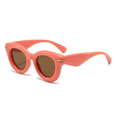Retro Round Thick Frame Sunglasses Fashion Bubble Style PC Frame UV400 Protection Eyewear For Outdoor Party Unisex