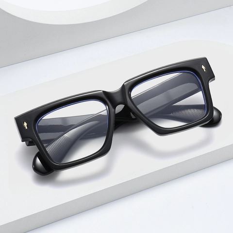 Oversized Square Blue Light Blocking Glasses For Women Men Fashion Trendy PC Frame Anti Eyestrain Computer Gaming Eyewear