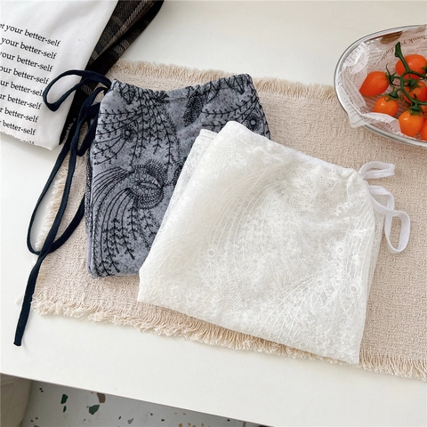 Rallonge De Jupe En Dentelle Femmes Superposition Ourlet De Chemise Cordon Réglable Broderie Mini Jupe Élégante
