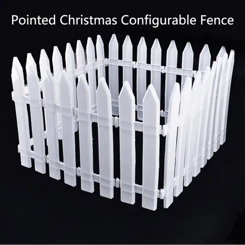Clôture En Plastique Blanc Décoration Sapin Noël Bordure Jardin Panneaux Emboîtables Décoratifs Style Pastoral