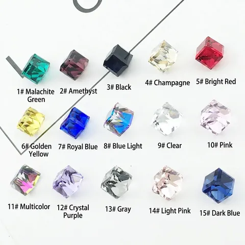 Dijes De Cristal De Cubo Facetado Con Accesorios De Aleación Chapados En Oro Para Hacer Joyas DIY Pendientes Pulseras Simple