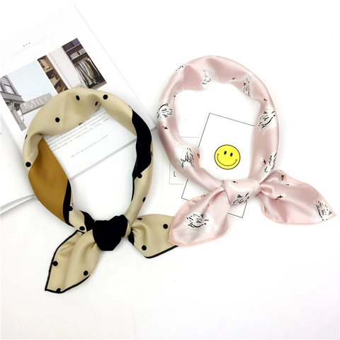 Sciarpa Quadrata In Raso Di Raso Da Donna Elegante Stampata Bandana Per Collo Capelli Accessorio Di Moda Ufficio