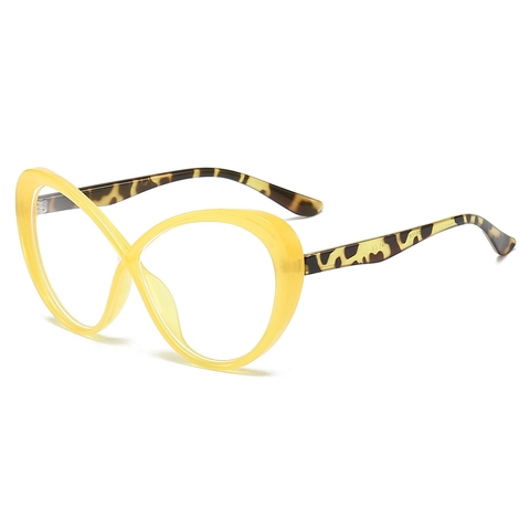 Fashion Infinity Shape Anti Blue Light Glasses TR90 Oversized Butterfly Frame Contrast Color Gradient Decorative Eyewear