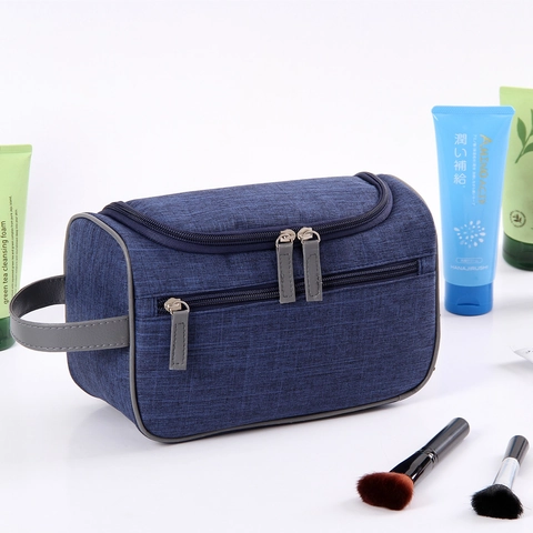 Waterproof Oxford Cloth Portable Toiletry Bag Multi-layer Travel Cosmetic Storage Organizer With Hanging Hook For Men Women