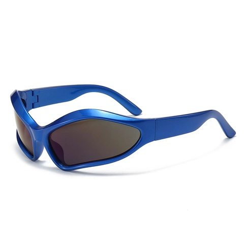 Occhiali Da Sole Sportivi Montatura PC Protezione UV400 Antivento Ciclismo Guida Y2K Futuristico Unisex