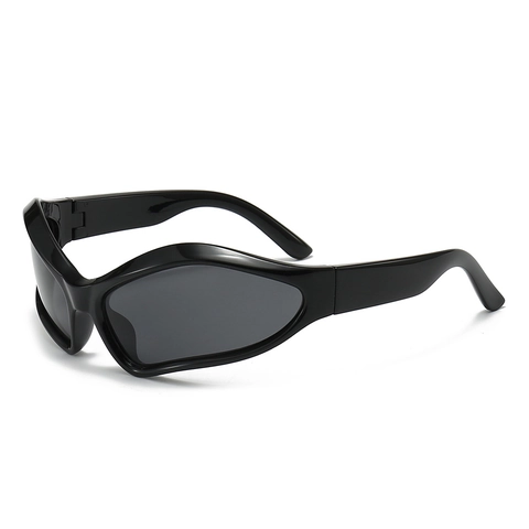 Occhiali Da Sole Sportivi Montatura PC Protezione UV400 Antivento Ciclismo Guida Y2K Futuristico Unisex