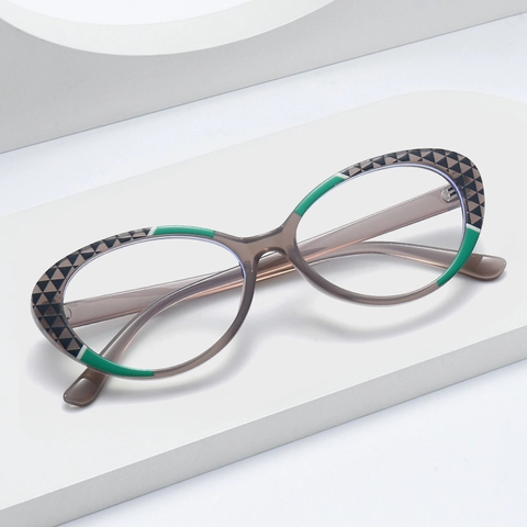 Occhiali Anti Luce Blu Gatto Montatura Ottica TR90 Motivo Geometrico Moda Donne
