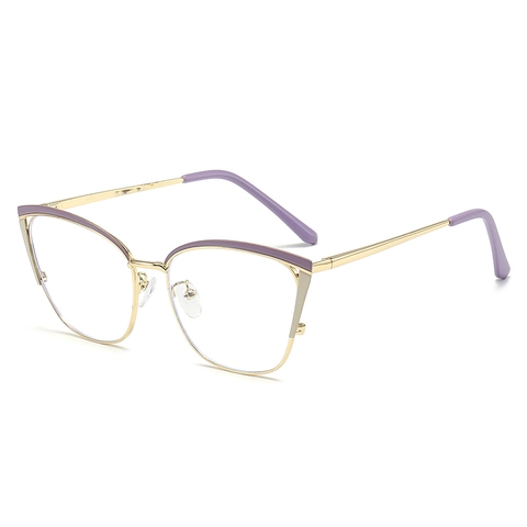 Montatura Occhiali Da Vista Cat Eye Da Donna Metallo Filtro Luce Blu Accessorio Elegante Per Ufficio