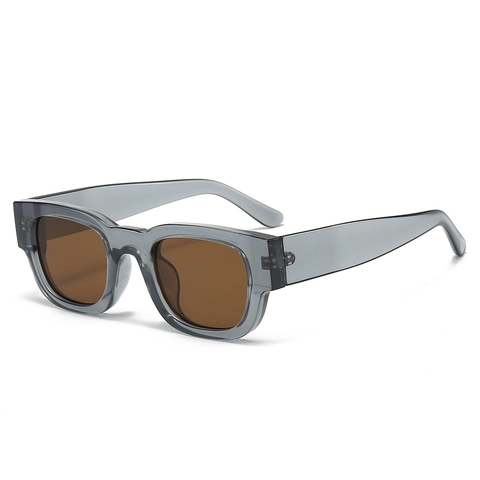 Occhiali da Sole Quadrati in Stile Cyberpunk Future Per Uomo Donna Montatura Spessa UV400 PC AC Lente Moda Retro Minimalista