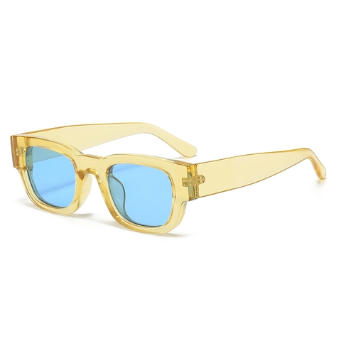 Occhiali da Sole Quadrati in Stile Cyberpunk Future Per Uomo Donna Montatura Spessa UV400 PC AC Lente Moda Retro Minimalista