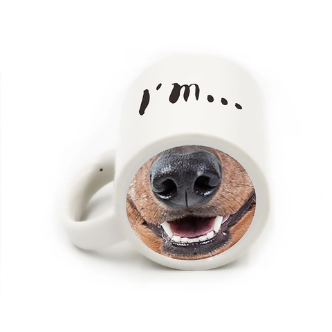 Tazza Naso Divertente Tazza Da Caffè In Ceramica Design Muso Di Maiale Cane Regalo Scherzo Ufficio Casa