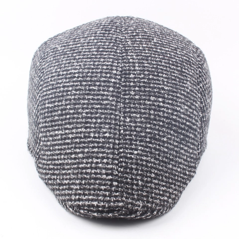 Coppola Uomo Stile Britannico Retrò Misto Lana Tweed Cappello Ivy Caldo Ispessito Newsboy Cap Classico Cappello Da Esterno