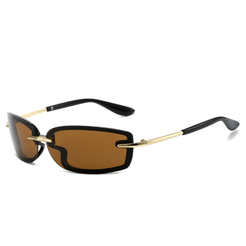Y2K Futuristisch Randloos Vierkante Zonnebril Vrouwen UV400 Candy Kleur Metalen Pootje Zonnebril Voor Outdoor Reizen Mode Outfits