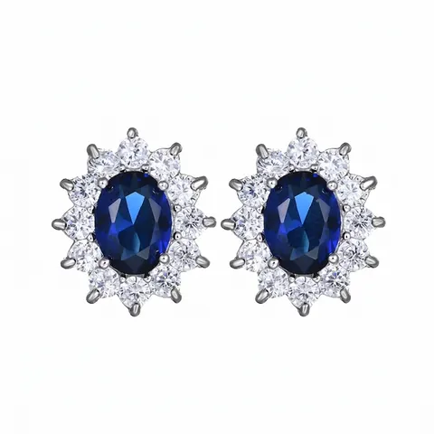 Orecchini A Lobo Halo Girasole Zirconia Cubica Ovale Stile Palazzo Vintage Gioielli In Lega Di Rame Per Donna