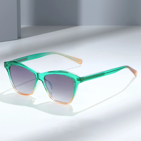 Gafas De Sol Cat Eye De Moda Montura De Metal TR90 Lentes Degradadas Protección UV Gafas Decorativas Retro Para Mujer