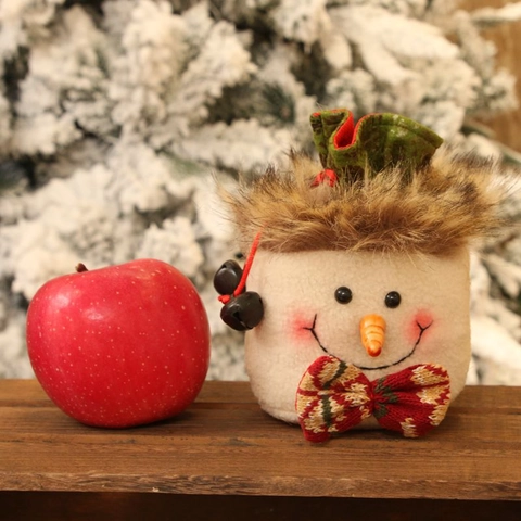 Sacchetti Regalo Di Natale Peluche Cartone Animato Babbo Natale Pupazzo Di Neve Renna Pochette Caramelle Coulisse Decorazione Festa Con Campanelli