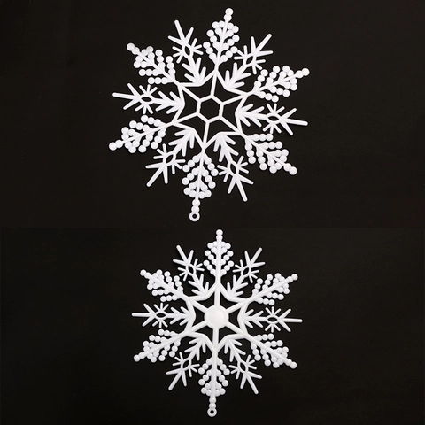 Addobbi Fiocchi Di Neve In Plastica Bianca Decorazioni Pendenti Per Albero Di Natale Scena Di Festa Invernale Arredamento