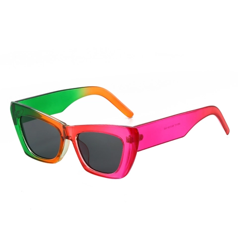 Mode Kattenoog Zonnebril Dames Retro Dik PC Frame UV Bescherming Gradiënt Grote Bril Trendy Accessoires
