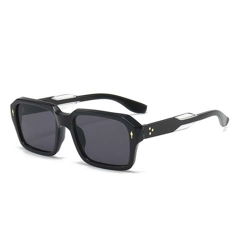 Gafas De Sol Cuadradas Retro UV400 Marco PC Remache Flecha De Metal Lentes Degradadas Moda Streetwear Para Mujeres Hombres