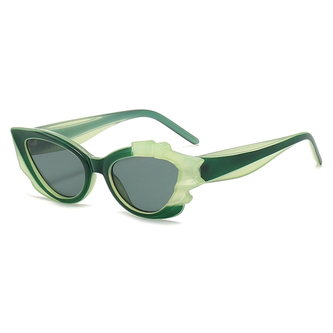 Occhiali Da Sole Cat Eye Donna Protezione UV Montatura In PC Bordo Ondulato Irregolare Stile Y2K Occhiali