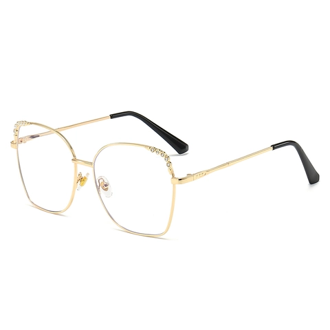 Occhiali Da Sole Cat Eye Vintage Da Donna Grande Montatura In Metallo Lenti Sfumate Strass Moda Retrò UV400