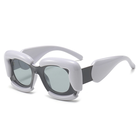 Occhiali Da Sole Quadrati Forma Di Nuvola Gonfia Moda Protezione UV400 Montatura PC Lenti AC Stile Hip Hop Y2K Donne