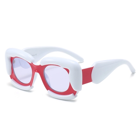 Occhiali Da Sole Quadrati Forma Di Nuvola Gonfia Moda Protezione UV400 Montatura PC Lenti AC Stile Hip Hop Y2K Donne