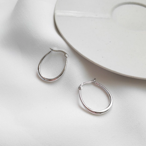 925 Sterling Silber Hufeisen Creolen U-Förmig Poliert Minimalistischer Geometrischer Schmuck Für Damen
