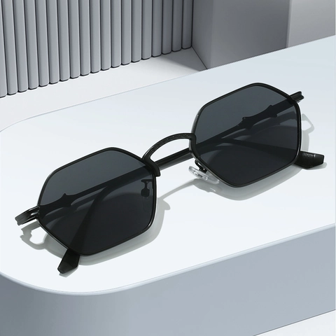 Occhiali Da Sole Ottagonali Retrò Con Montatura In Metallo Protezione UV400 Unisex Occhiali Di Moda Con Rilievo A Croce