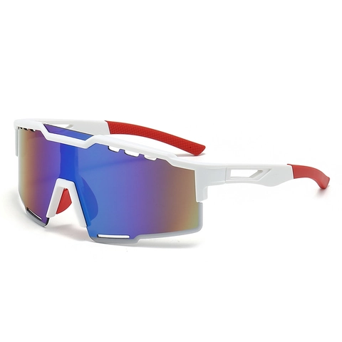 Sports Sunglasses Cycling Eyewear PC UV400 Windproof Oversized Mirrored Wrap Around Outdoor For Men Women
