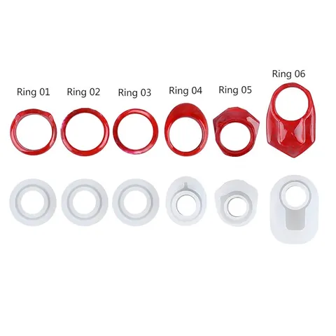 Silicone Ring Mold For DIY Jewelry Resin Casting Faceted Cat Ear Shapes Clear Mirror Effect Epoxy Crafting Tools