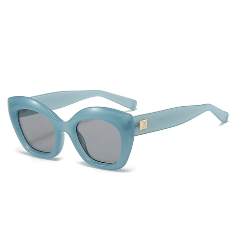 Occhiali Da Sole Cat Eye Protezione UV400 Montura PC Moda Vintage Retro Viaggio Con Decorazione Borchie Quadrate Oro Donne