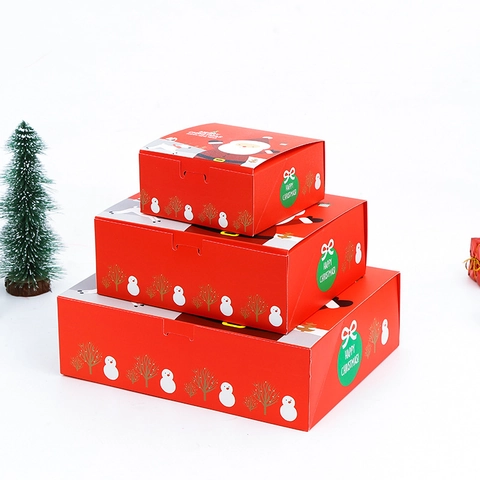 Weihnachts Geschenkbox Cartoon Weihnachtsmann Rentier Muster Großer Karton Festliche Apfelverpackung Faltbehälter