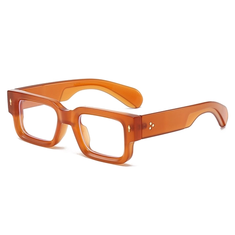 Montatura Occhiali Da Vista Rettangolari Retrò Materiale PC Anti Luce Blu Cornice Spessa Rivetto In Metallo Moda Coreana Adulto