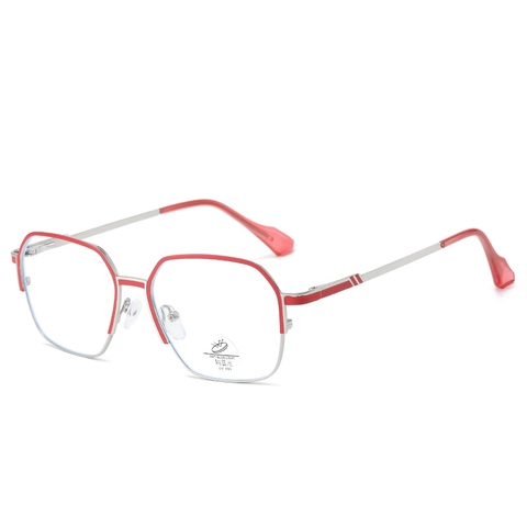 Women Anti Blue Light Glasses Fashion Geometric Square Metal Frame UV400 Protection Large Optical Eyewear Face Slimming