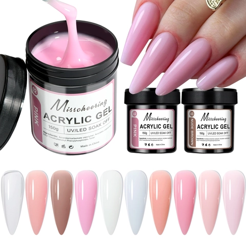 Acrylic Gel Nail Extension Uv Led Soak Off Strengthening Sculpting Nude Pink Clear Colors Professional Manicure