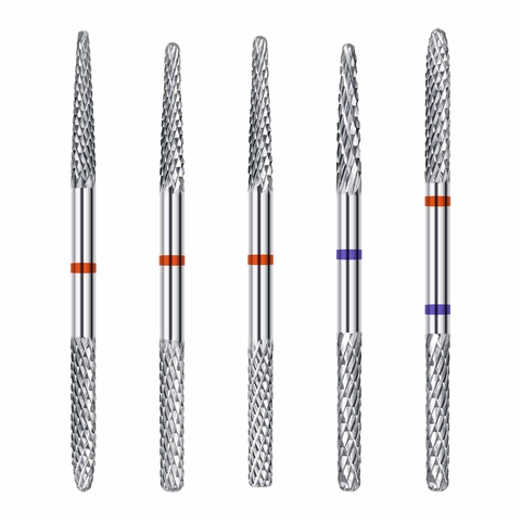 Punta Per Fresa Per Unghie Professionale In Acciaio Al Tungsteno A Doppia Testa Strumento Per Pulizia Cuticole Manicure