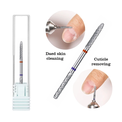 Punta Per Fresa Per Unghie Professionale In Acciaio Al Tungsteno A Doppia Testa Strumento Per Pulizia Cuticole Manicure