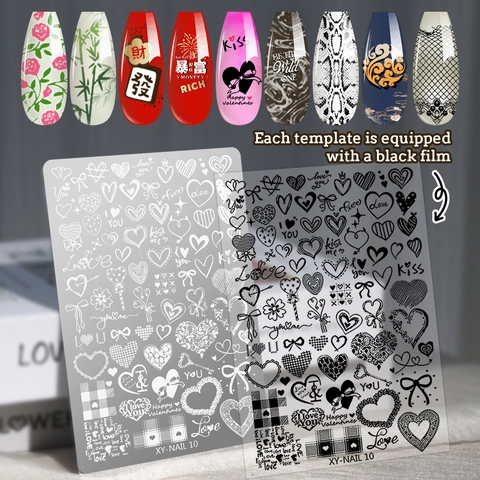 Roestvrijstalen Nagelstempelplaat Vlinder Kant Bloem Slangenpatroon Manicure Sjabloon Transfer Tool