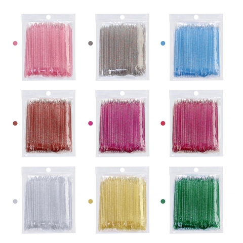 Dual-Ended Nail Art Crystal Sticks Glitter Plastic Cuticle Pusher Cleaning Dotting Tool Manicure Accessory