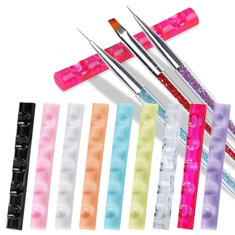 Portapennelli Per Unghie Supporto In Acrilico Per Strumenti Da Manicure Portatile Trasparente Organizer