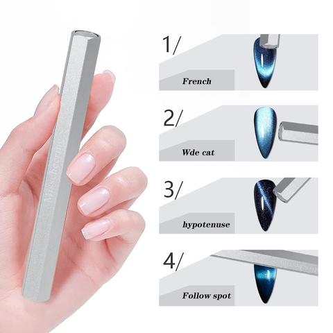 Sterke Magnetische Cat Eye Nail Art Magneet Stick Dubbelzijdige Zeshoekige Roestvrijstalen Manicure Tool Voor DIY Effecten