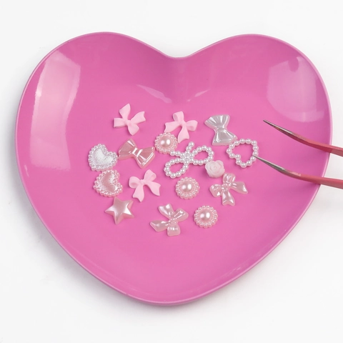 Heart Shaped Mini Tray Stainless Steel Jewelry Storage Plate Nail Art Tool Organizer Desktop Decorative Dish For Accessories