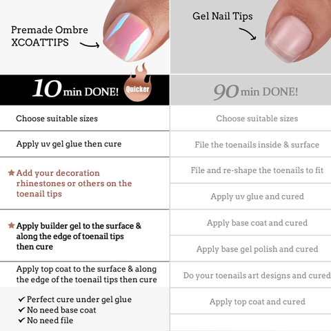 Aurora Holographic Press On Toe Nails Metallic Cat Eye Effect Artificial Toenails With Glue Stickers File Wood Stick