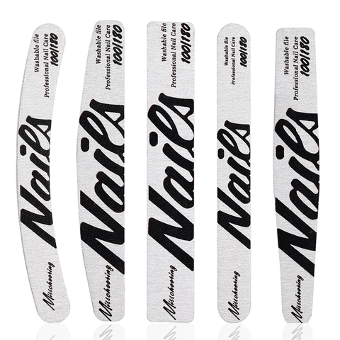 Professional Nail Files Double Sided Emery Boards Washable Grit For Manicure Pedicure Salon Home Tools