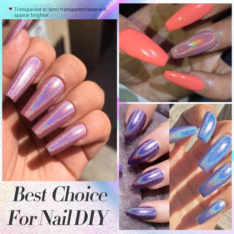Nail Chrome Powder Holographic Laser Mirror Effect Pigment Shimmering Decoration For DIY Manicure Accessories