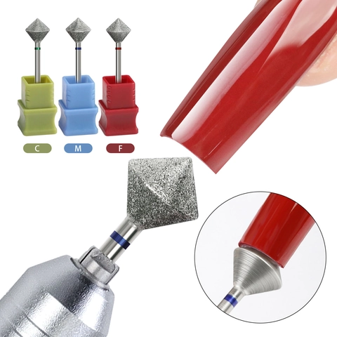 Punte Per Fresa Unghie Diamantate Testa Di Levigatura Romboidale Strumenti Professionali Manicure Pedicure Per Rimozione Cuticole Pelle Morta